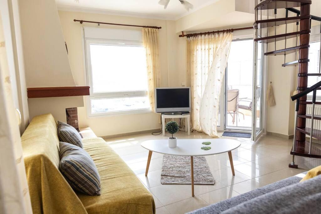 Port View House-Comfy Family Apartment-Panoramic View Néa Péramos Bagian luar foto